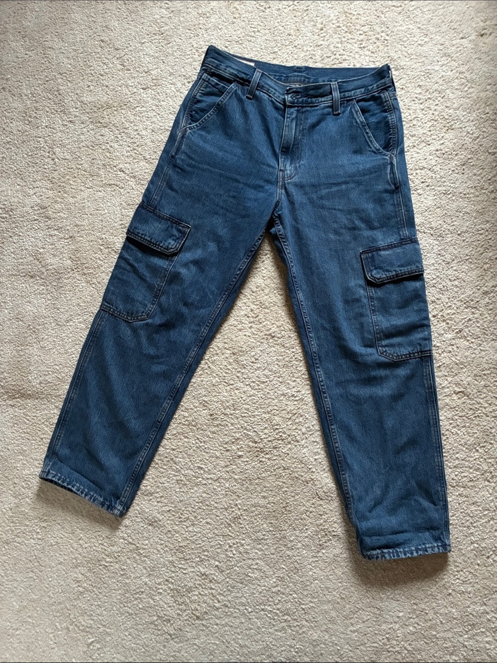 Levi's Dark Blue Straight Cargo Jeans